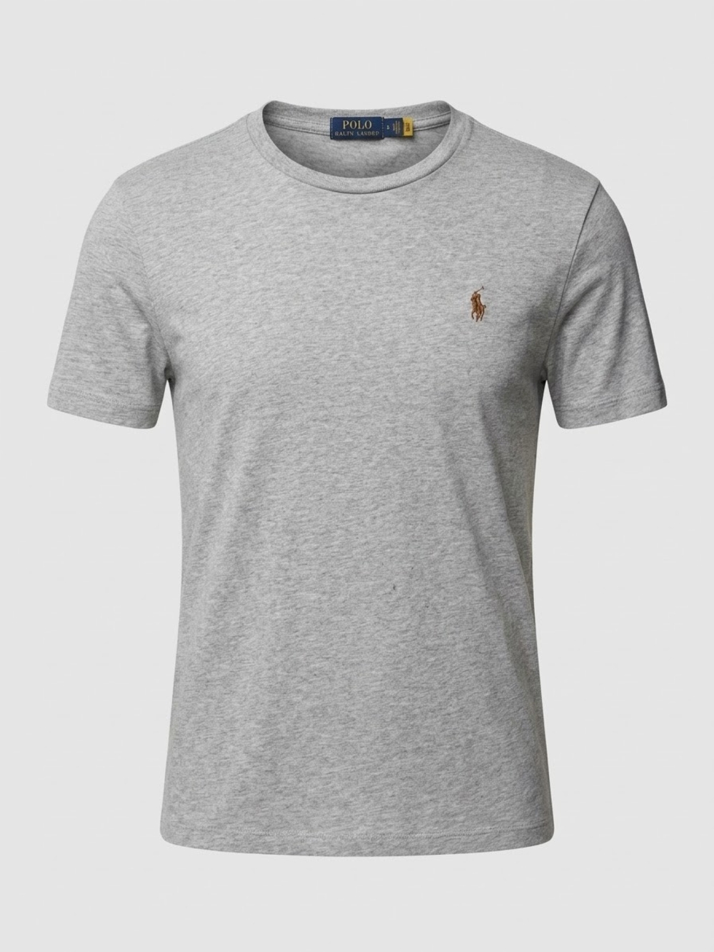 Ralph Lauren Light Gray Crewneck Tee with Embroidered Pony